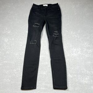 We The Free People Jeans Womens 28 Black High Rise Skinny Stretch Distressed